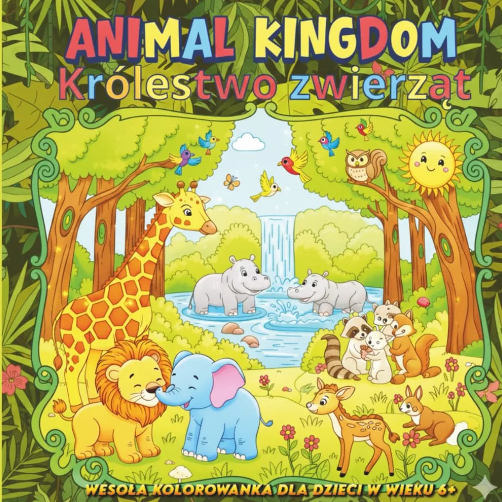 Animal Kingdom – Królestwo Zwierząt: Kolorowanki i Zagadki dla Dzieci 6+: Wielka księga zadań dla chłopców i dziewczynek