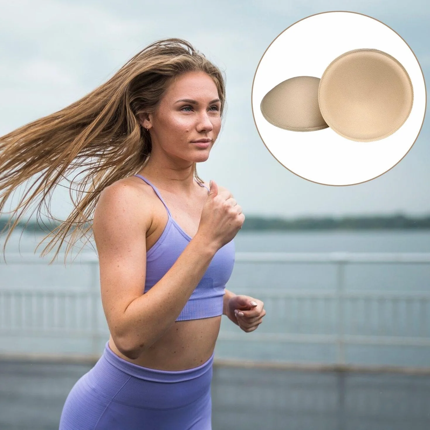 6 par okrągłych miseczek absorpcyjnych, wyjmowane miseczki chłonne, miseczki na biustonosze, miseczki z pianki absorpcyjnej, akcesoria do biustonosza, czarne, M