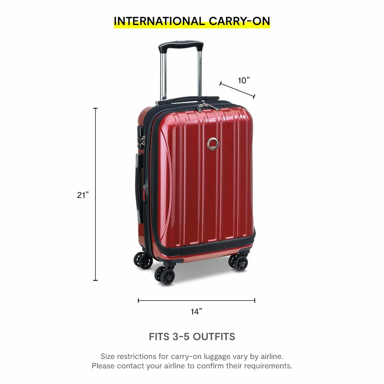 Delsey Paris Helium Aero Walizka twarda z funkcją, kółka obrotowe, Cegłowa Czerwień, 2-Piece Set (19/29), Zabawna koszulka z napisem 'Got Win'