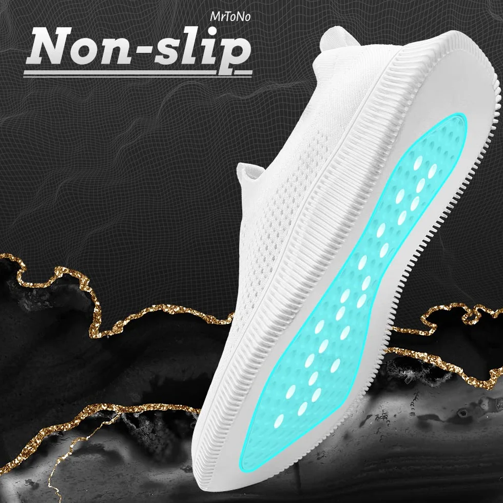 MrToNo Slip On Sneakersy męskie i damskie, buty sportowe, do fitnessu, hali sportowej, buty rekreacyjne, oddychające, lekkie buty do biegania po ulicy, wygodne buty do biegania na świeżym powietrzu