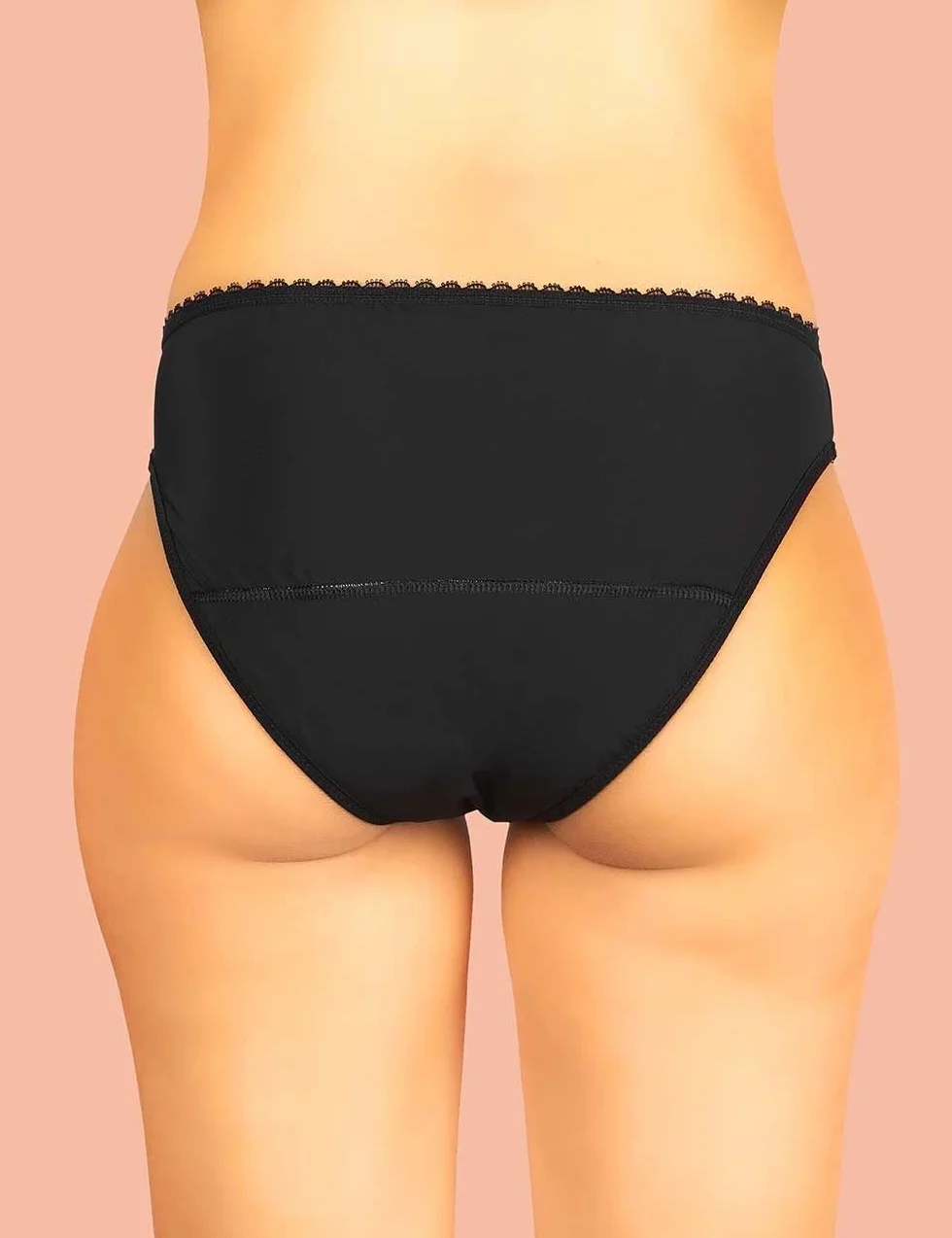 Haute pression Dziewczęce bzu, klasyczne majtki menstruacyjne z elastyczną koronką w talii, lekki przepływ, rozmiar 12 lat, czarne, czarny, 12 lat