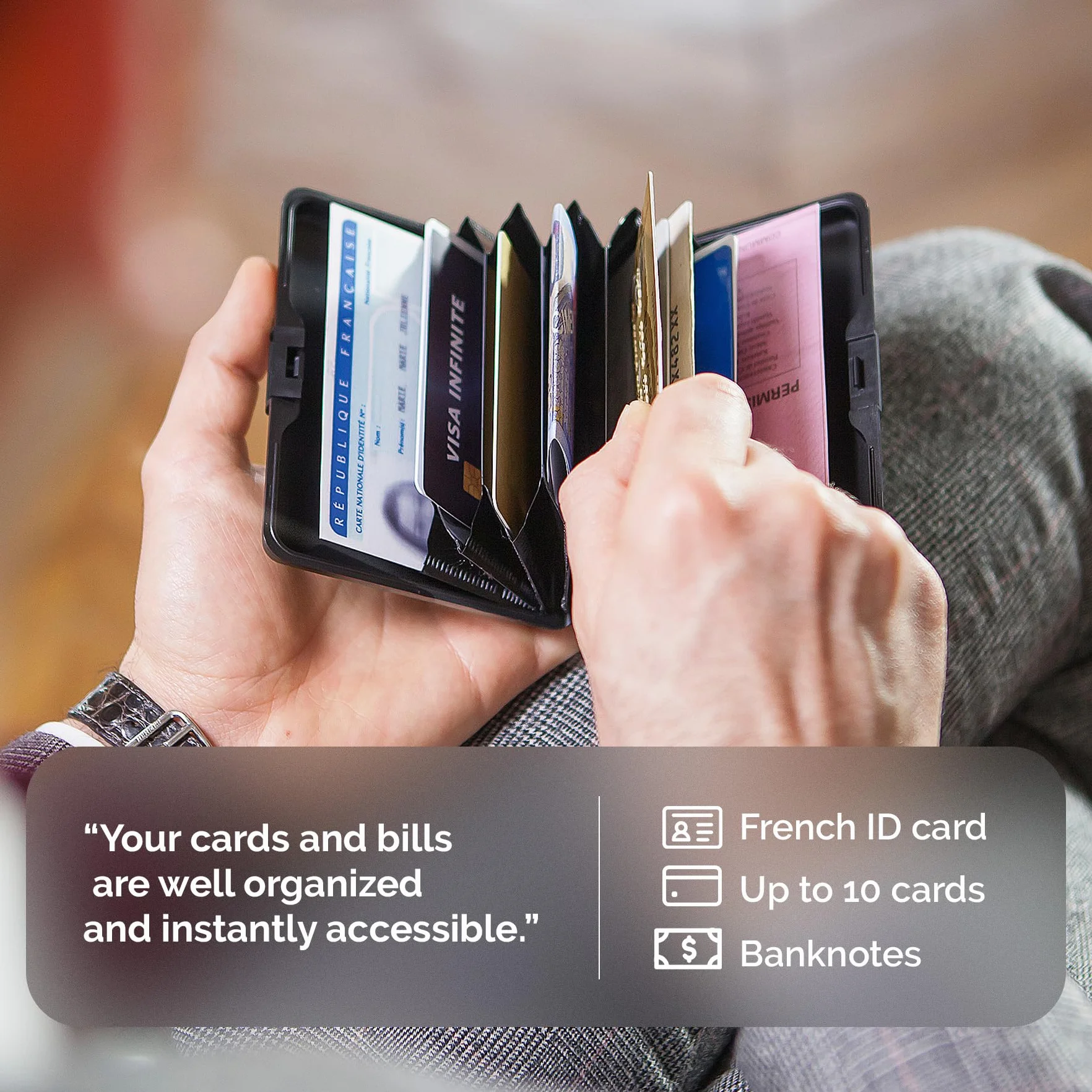 Portfel aluminiowy RFID – duża pojemność, ochrona przed kradzieżą danych, model Smart Case BIG STOCKHOLM