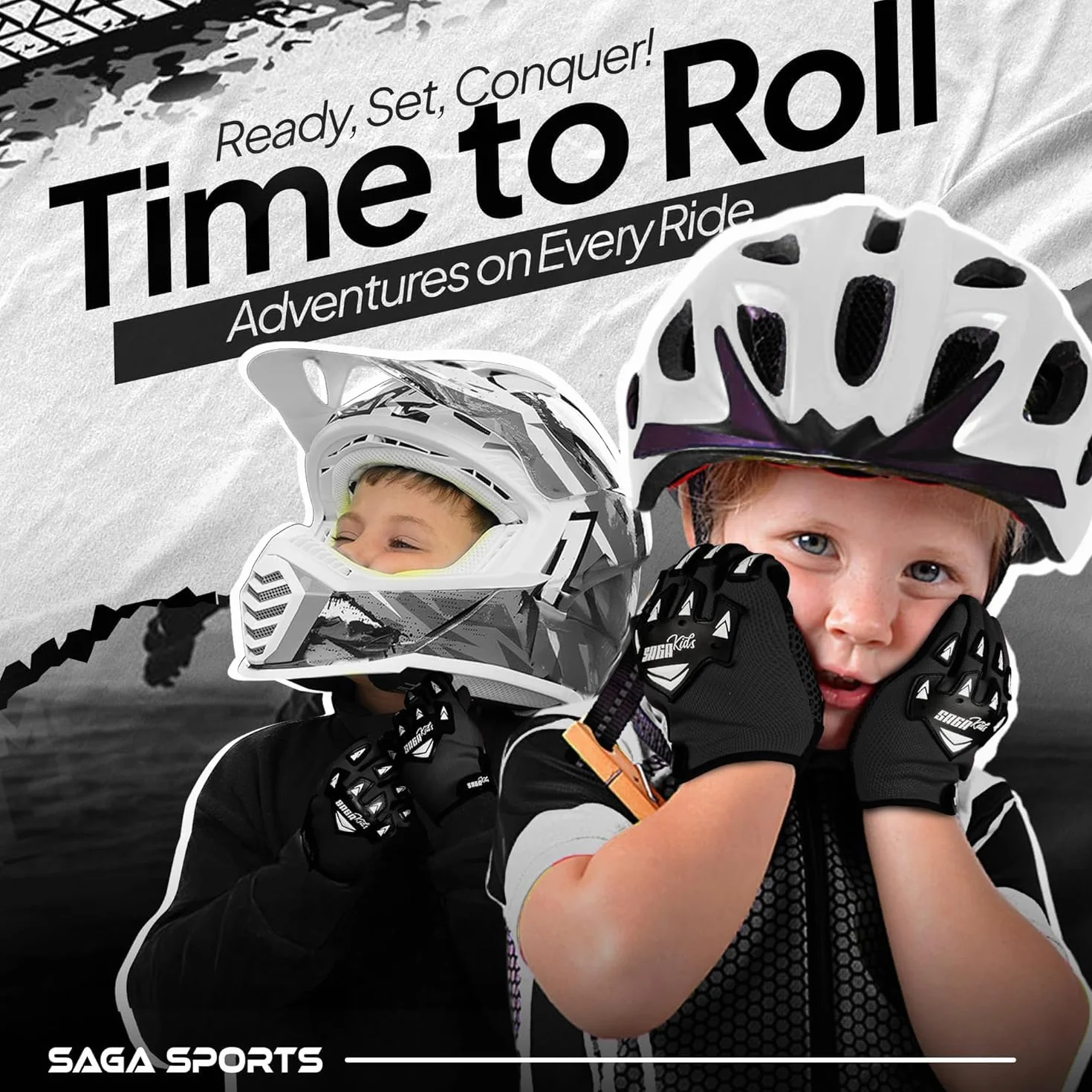 Rękawice rowerowe dla dzieci Trwałe i wygodne rękawice motocrossowe Idealna odzież motocyklowa dla Twojego dziecka (Black, M)
