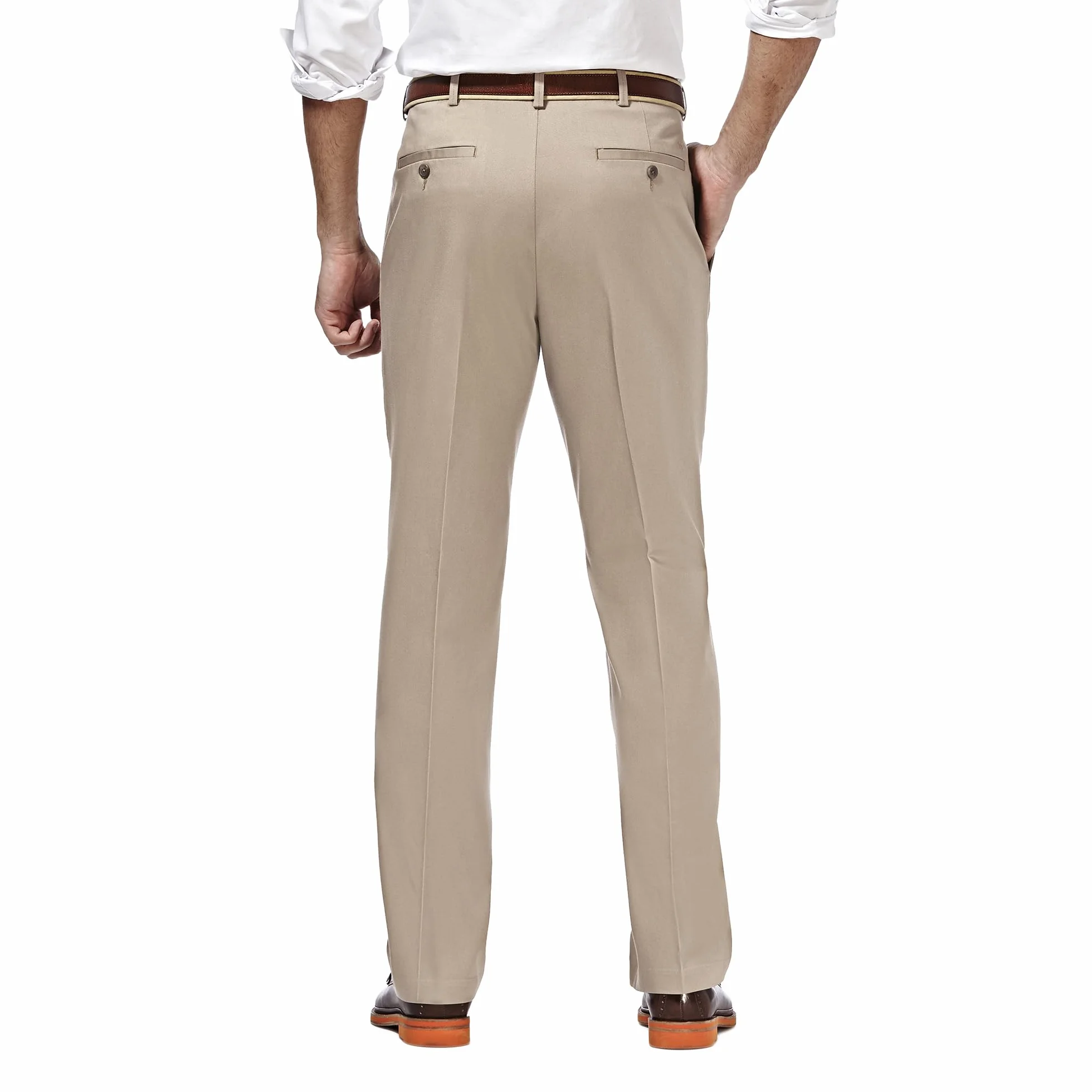 Haggar Iron Free Khaki Classic Fit Flat Expandable Casual Pant - Spodnie męski