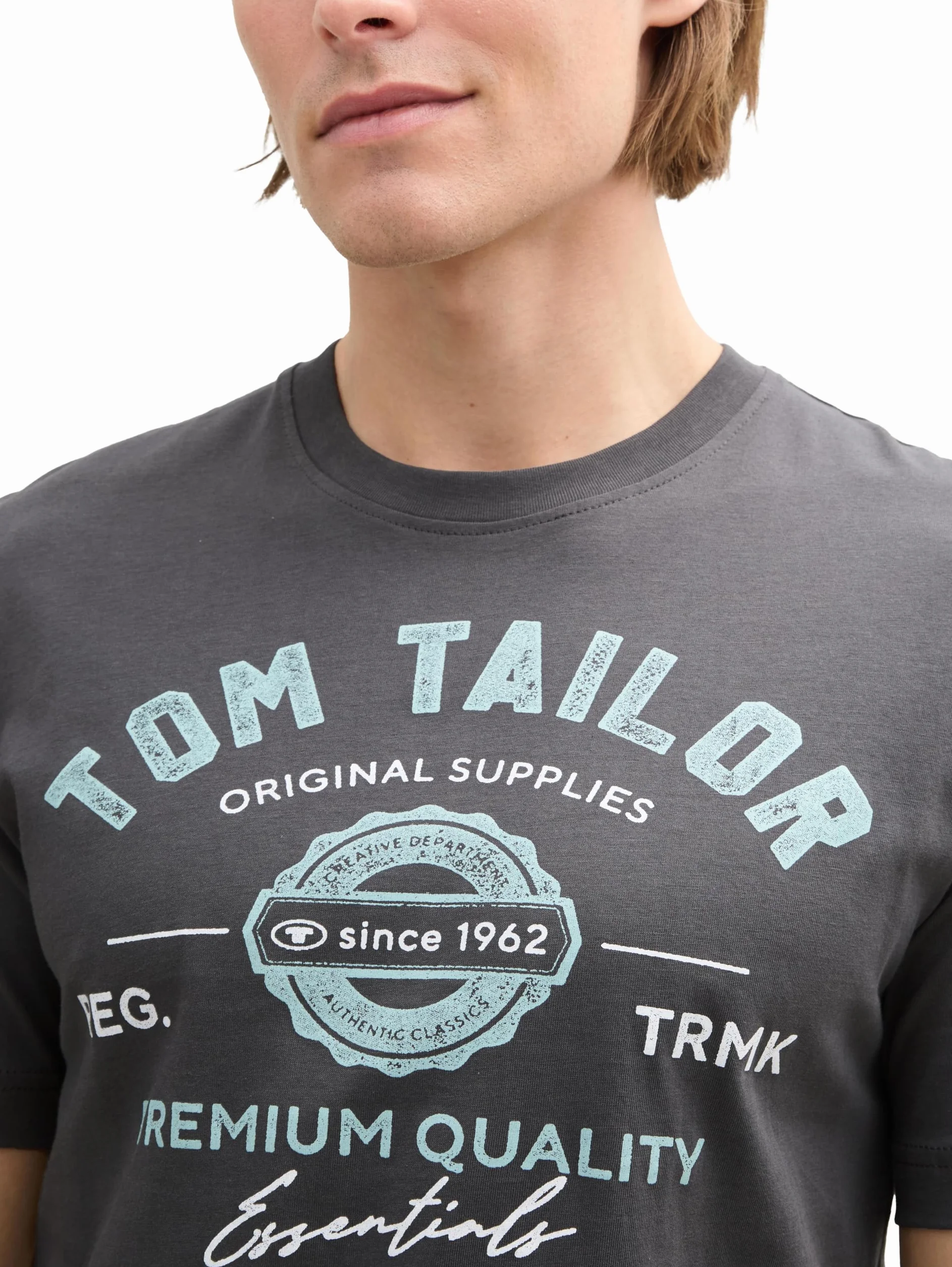 TOM TAILOR 1008637 T-shirt z nadrukiem logo Mężczyźni