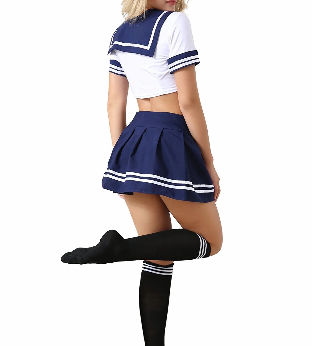 Damska niegrzeczna uczennica strój japońskie anime kostium marynarza cosplay zestaw bielizny z pończochami