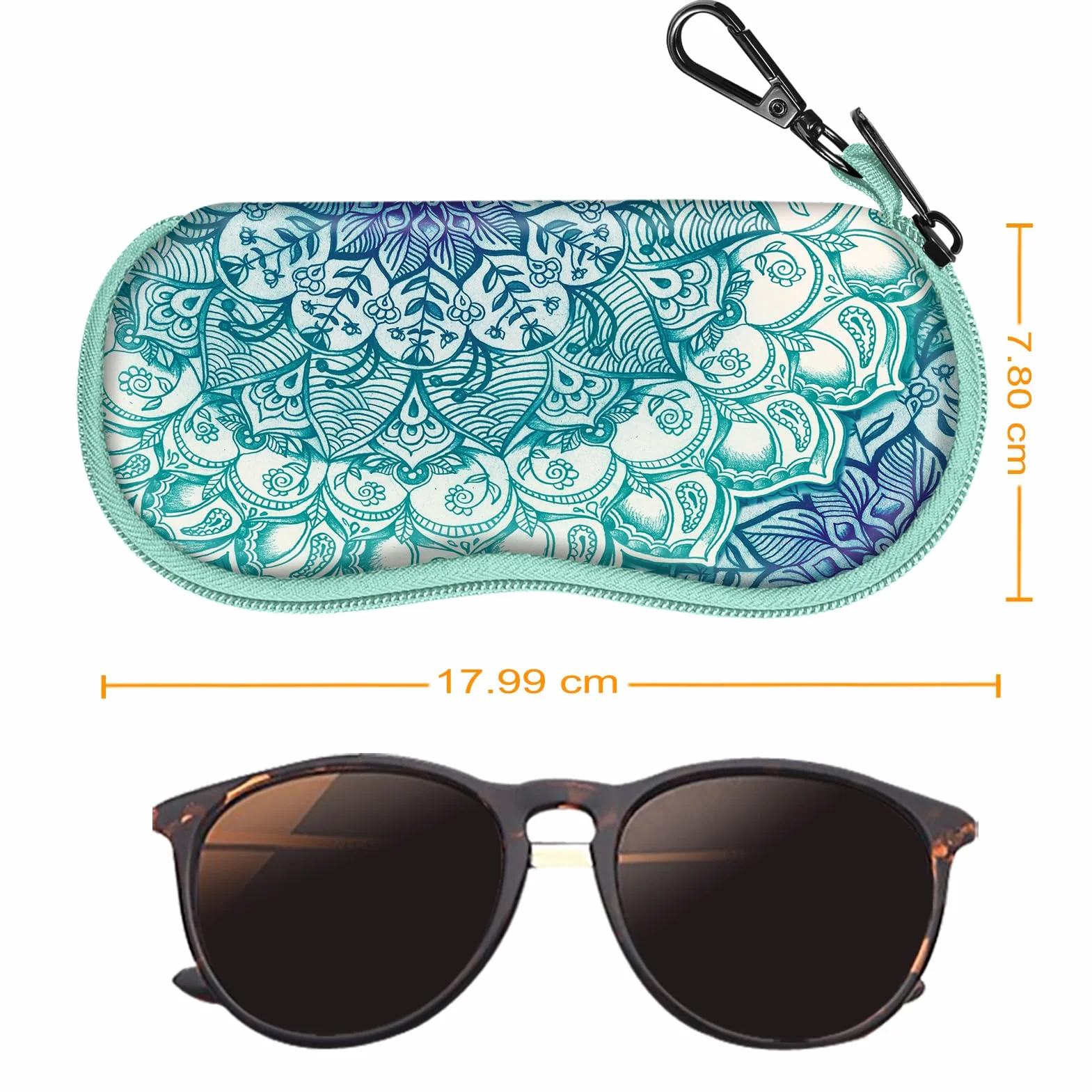 FINTIE Etui na okulary Kobiety Glasses Case With Carabiner