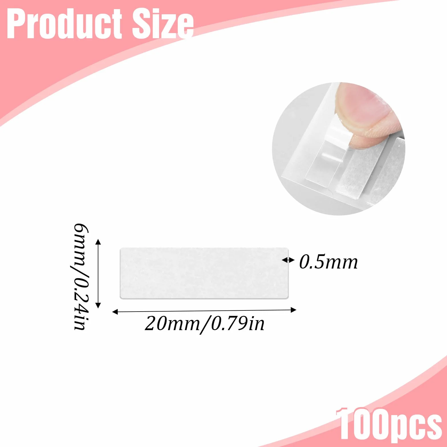 100 sztuk pomniejszających pierścionków, niewidoczne, silikonowe, do zmniejszenia rozmiaru pierścionków, do zmniejszenia rozmiaru pierścionka (6 x 20 mm)
