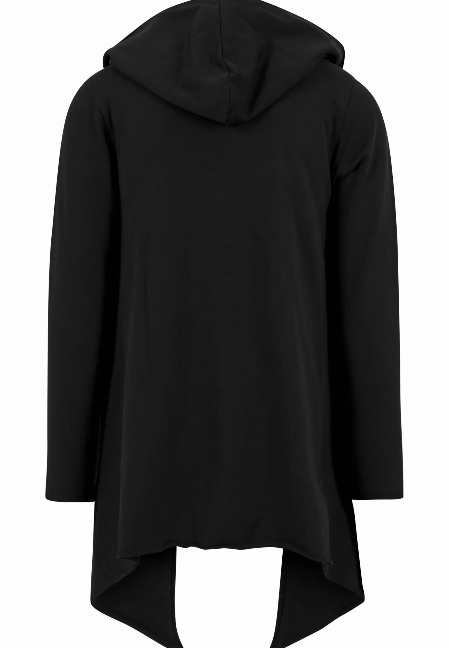Urban Classics Męska kurtka Long Hooded Open Edge Cardigan, długa bluza z kapturem w wielu kolorach, rozmiary XS - 5XL, czarny, S