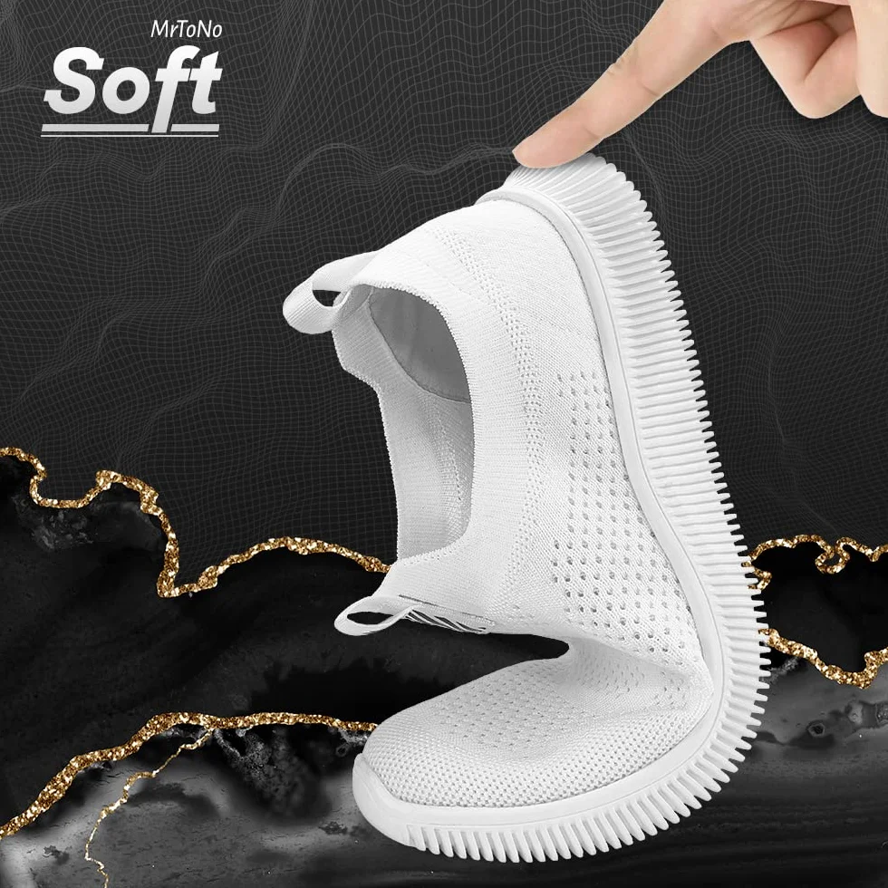 MrToNo Slip On Sneakersy męskie i damskie, buty sportowe, do fitnessu, hali sportowej, buty rekreacyjne, oddychające, lekkie buty do biegania po ulicy, wygodne buty do biegania na świeżym powietrzu