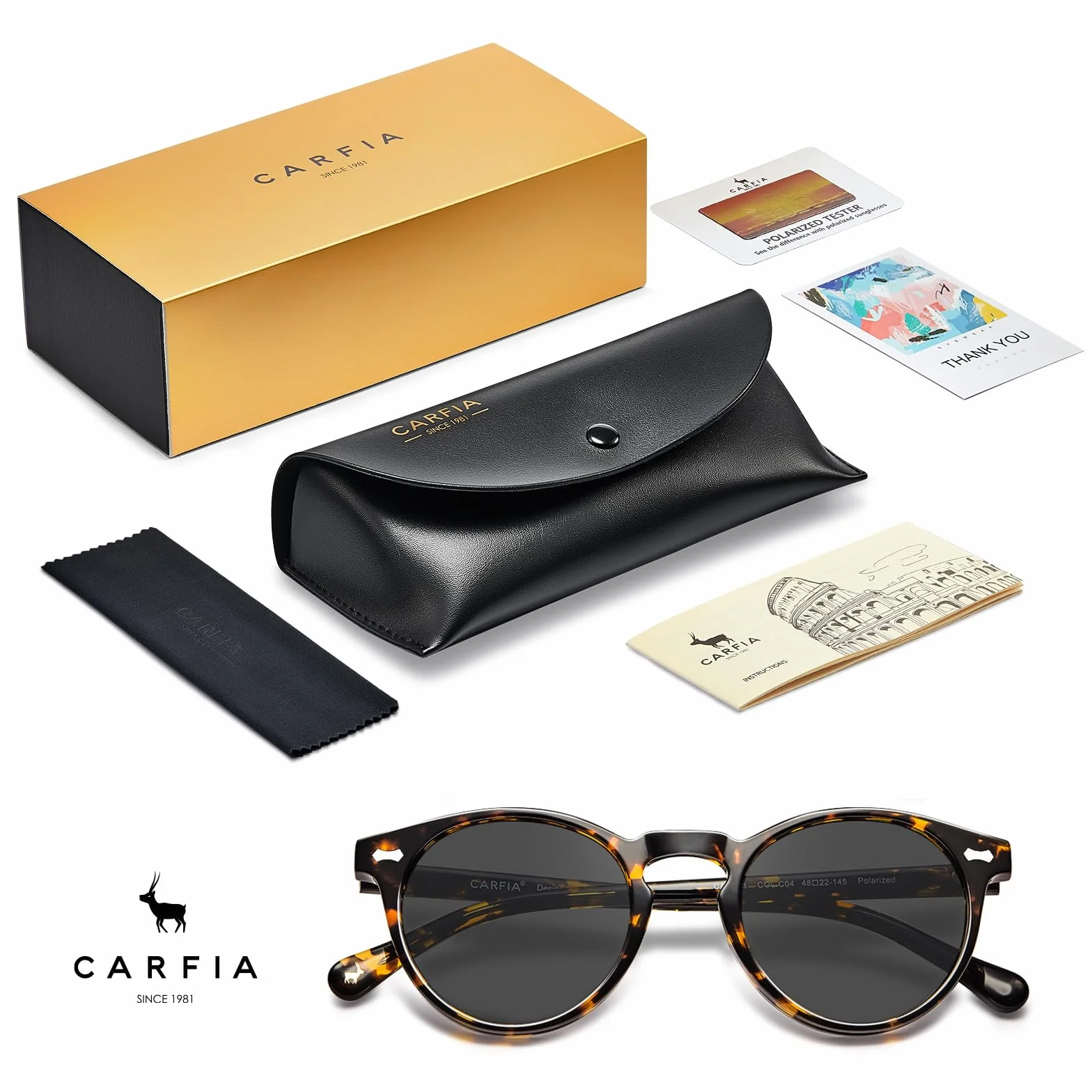 CARFIA Damskie okulary przeciwsłoneczne w stylu retro, polaryzacyjne, UV 400, do jazdy samochodem, wędkowania, podróży, oprawki z acetatu