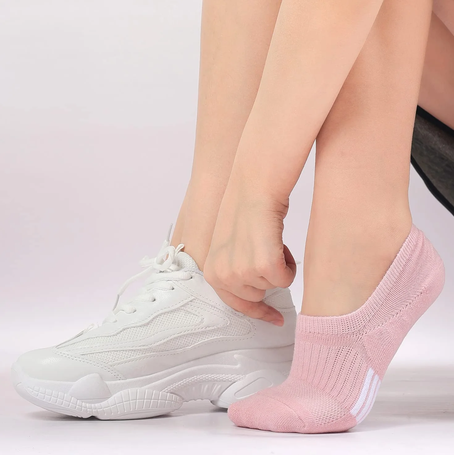 Blu Ninfee Damskie skarpety do kostek, 6 par, amortyzowane, do biegania, sportowe, sportowe, na siłownię, dla kobiet i dziewcząt, Mieszane kolory tęczy, 36-38 EU