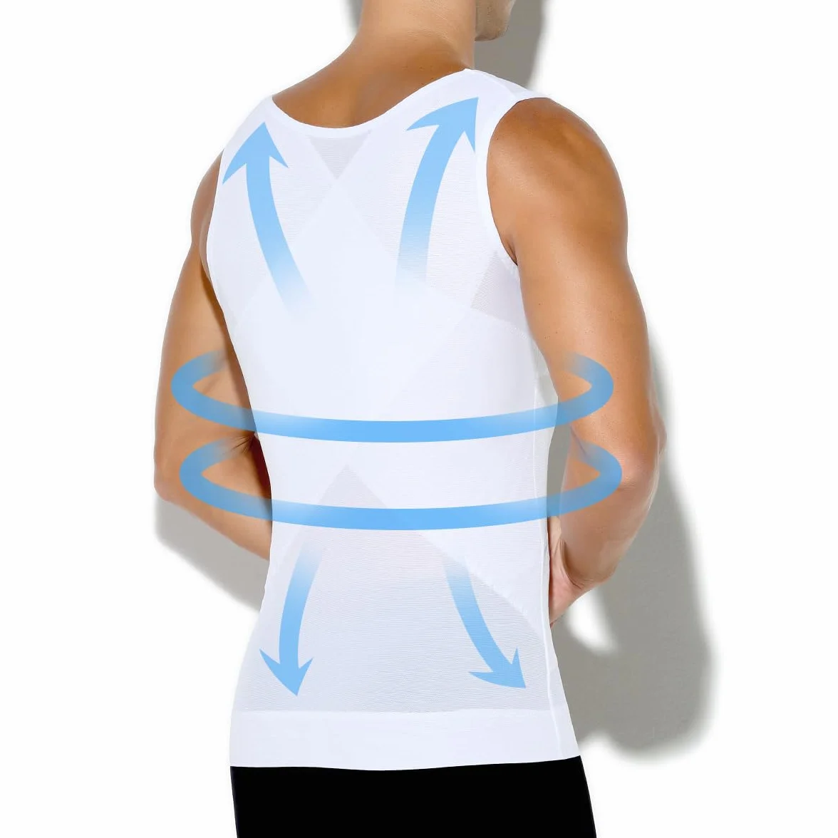 Casey Kevin Męski podkoszulek kompresyjny podkoszulek płaski brzuch męski bez rękawów wyszczuplający bielizna kulturystyka sport top body modelujący