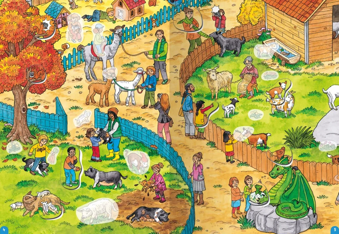 Wimmeln, Rätseln, Stickern: Tiere