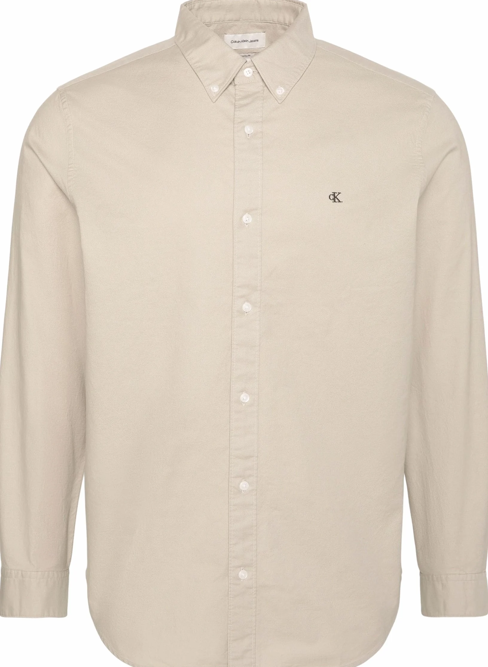 Calvin Klein Męska klasyczna koszula LS Solid Oxford LV140EM125 Inne koszule, brązowa (starożytny marmur), L, Brązowy (starożytny marmur), L