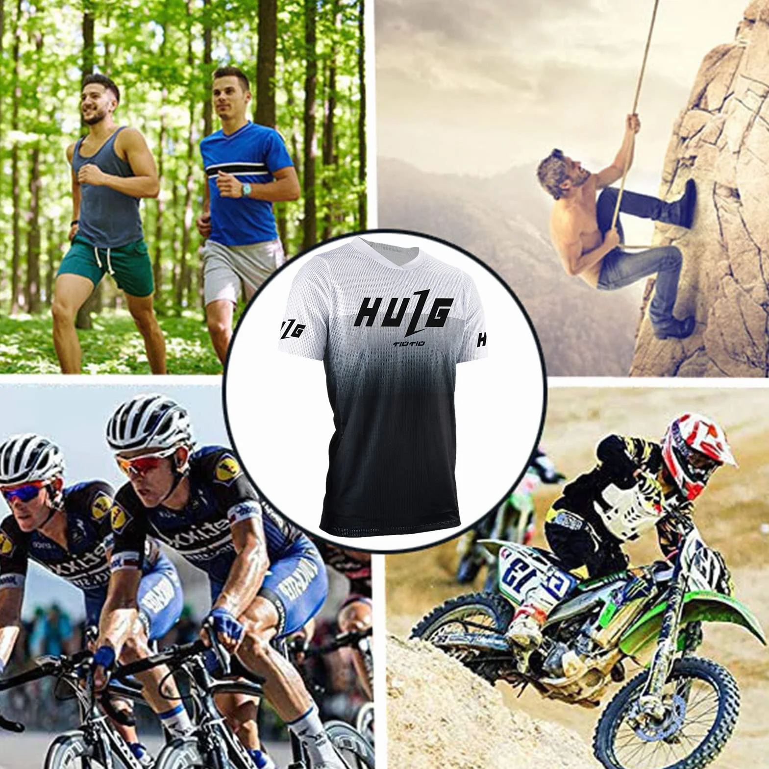 Męska koszulka MTB z krótkim rękawem, koszulka zjazdowa, męska odzież rowerowa odzież rowerowa/motocrossowa koszulka do roweru górskiego, miękka tekstura, odprowadzająca wilgoć MTB BMX