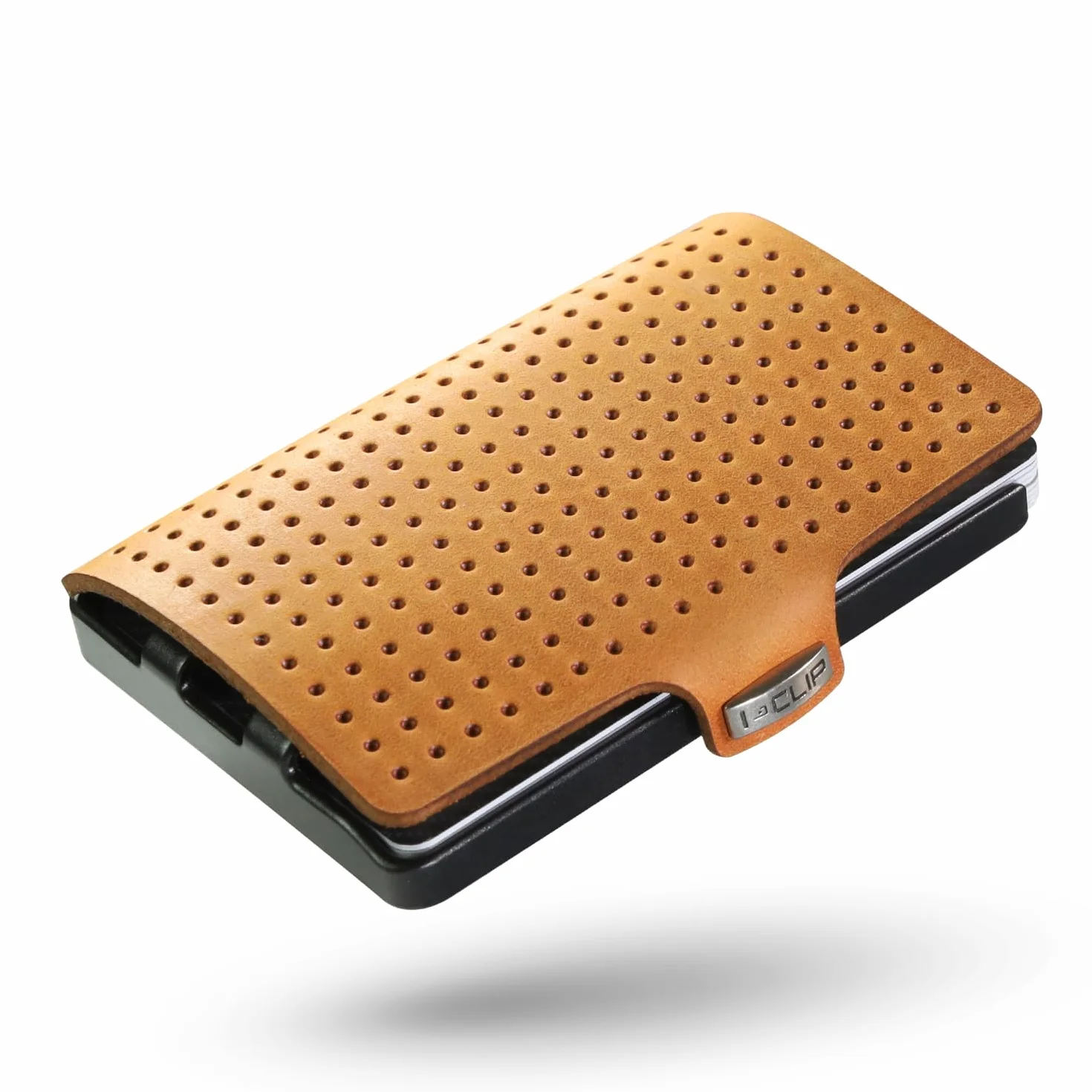 I-CLIP Original Mini Portfel z klipsem na pieniądze - Slim Wallet - Skórzany portfel - Premium Wallet - Etui na karty - Beżowy