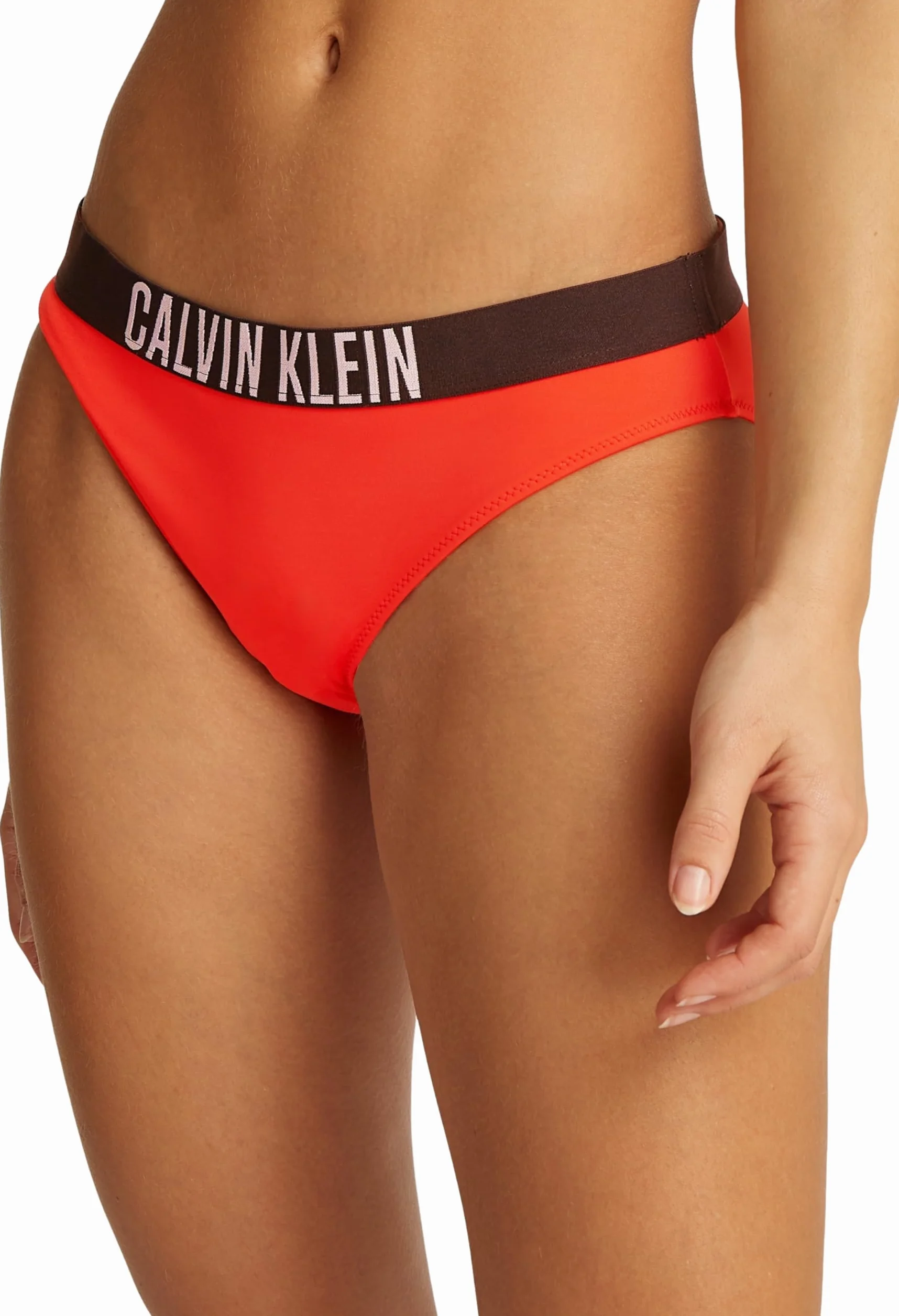 CALVIN KLEIN BIKINI Damskie majtki kąpielowe, czerwone (Flaming Chili), 1XL, Czerwony (Flaming Chili), XL