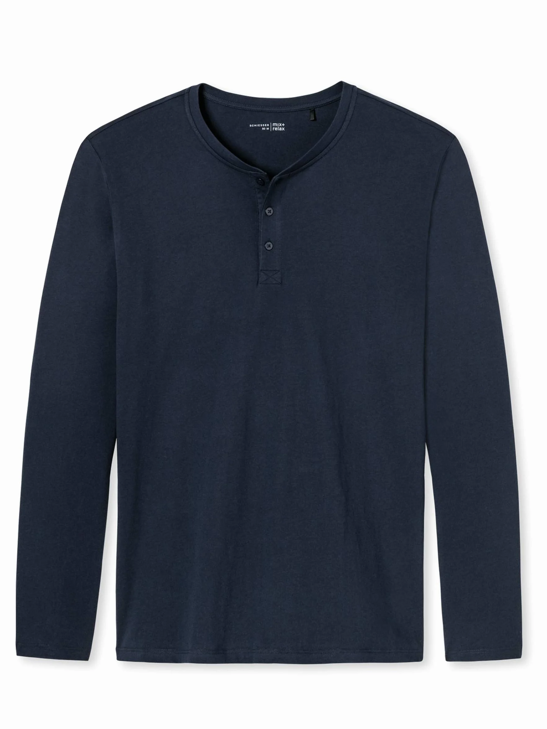 Schiesser Górna część piżamy Mężczyźni Mix & Relax Langarmshirt Knopfleiste