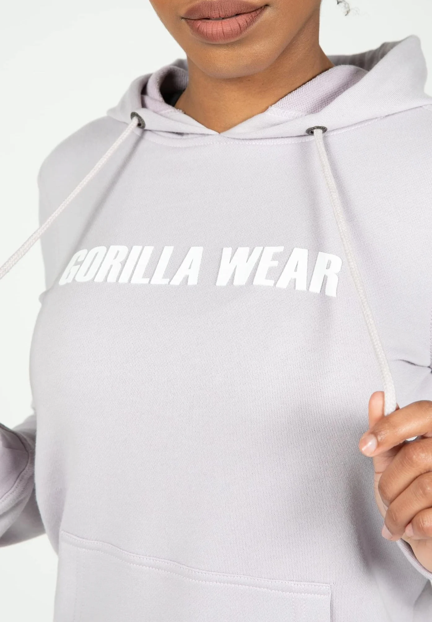 Gorilla Wear - Bluza z kapturem Charlotte – liliowa – bodybuilding sport czas wolny na co dzień, wygodna z nadrukiem logo z bawełny i poliestru optymalna swoboda ruchów