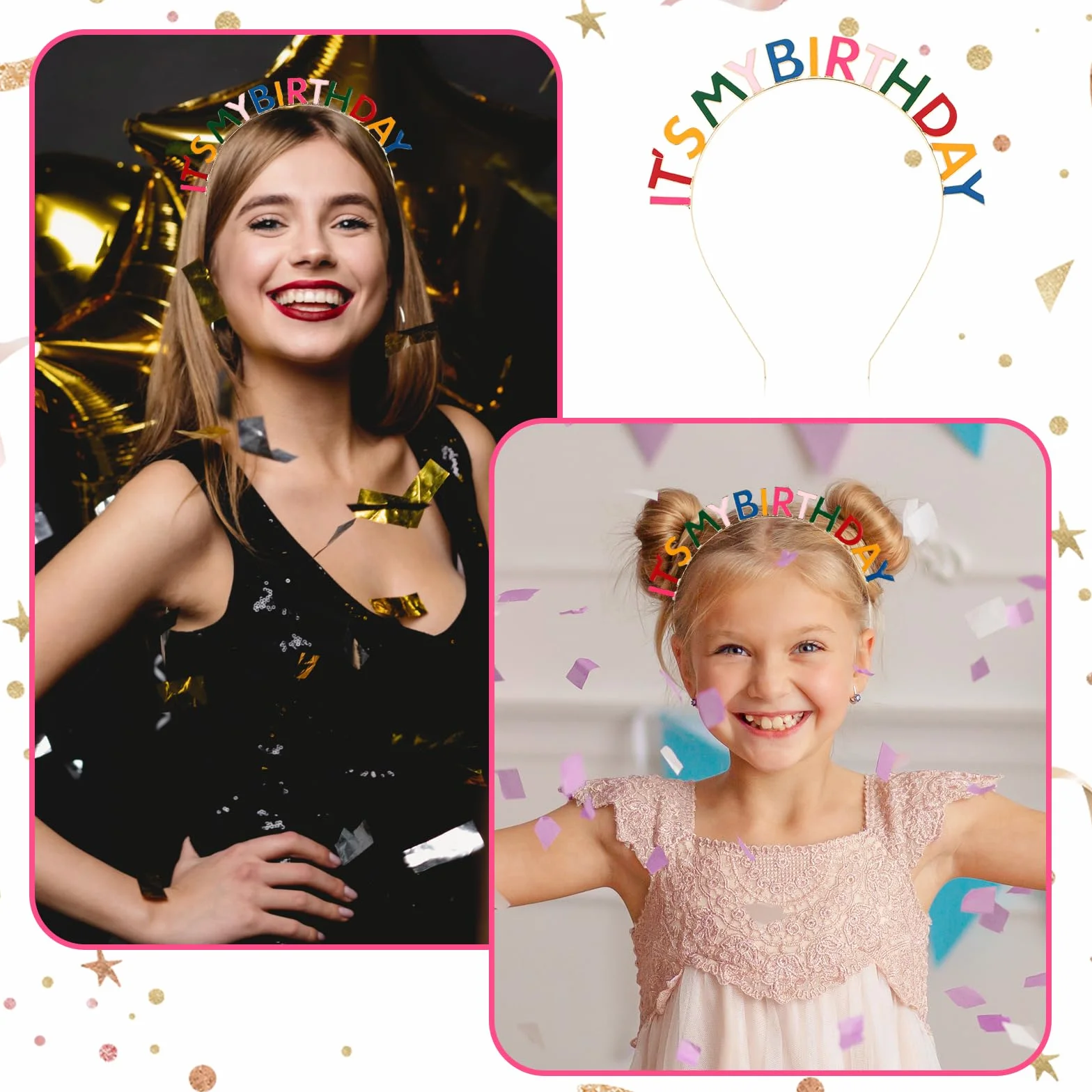 Giantree Urodzinowe opaski na głowę dla kobiet dziewcząt, 'It's My Birthday' korony błyszczące kryształ górski opaska do włosów z okazji urodzin akcesoria dla kobiet uroczystości urodziny przyjęcie