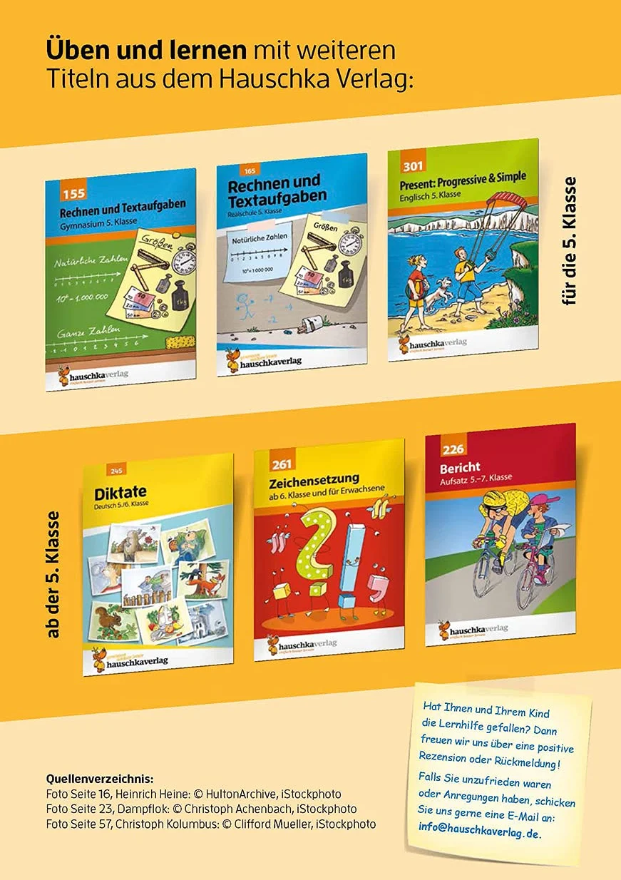 Grammatik 5.-7. Klasse: Wortarten und Satzglieder. Übungsprogramm mit Lösungen: 215