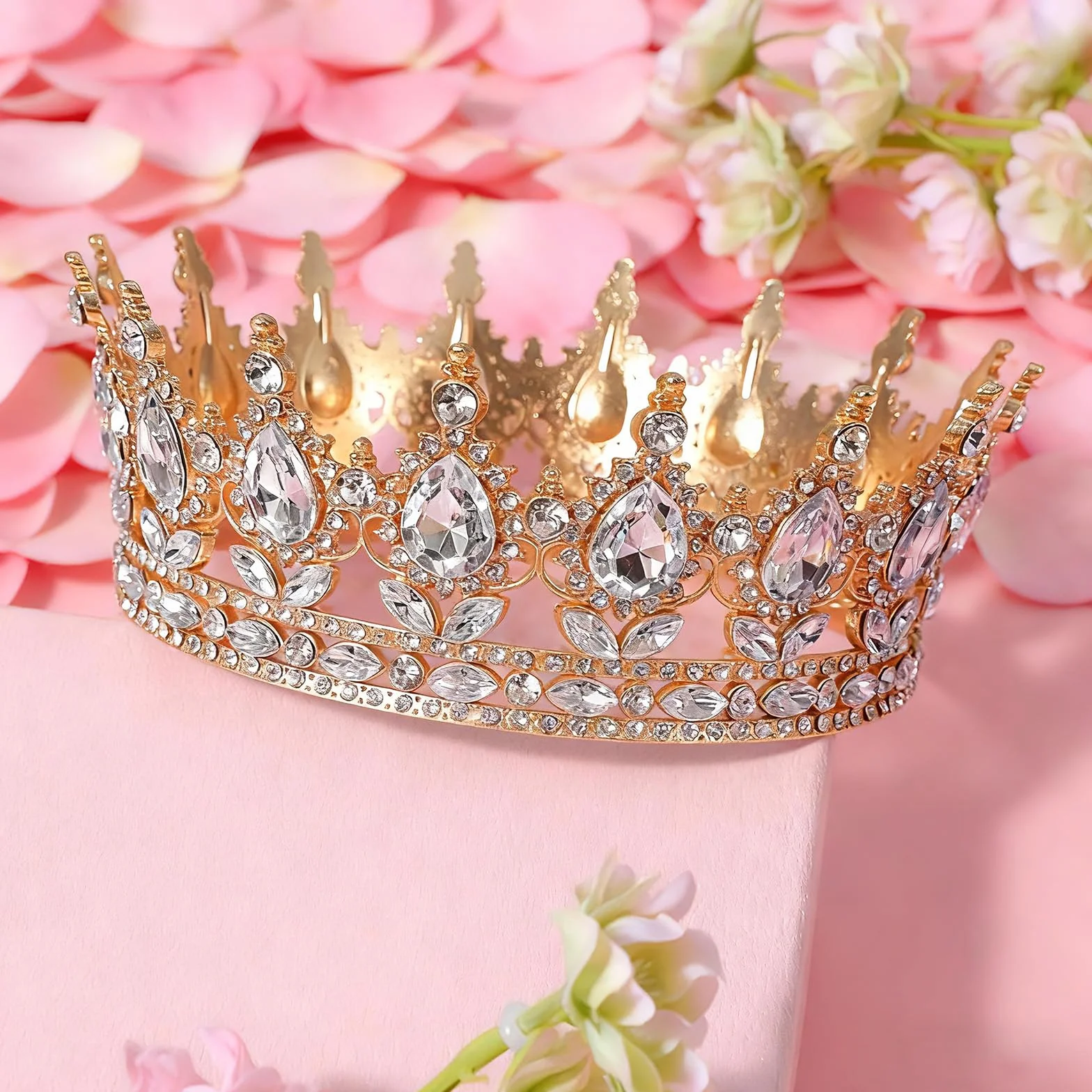 1 sztuka korona dla panny młodej, diadem księżniczki, kryształowa tiara, diadem księżniczki, stras, opaska na czoło, na wesele, tiary, błyszczące diadem, ozdoba do włosów, korona na tort, imprezę