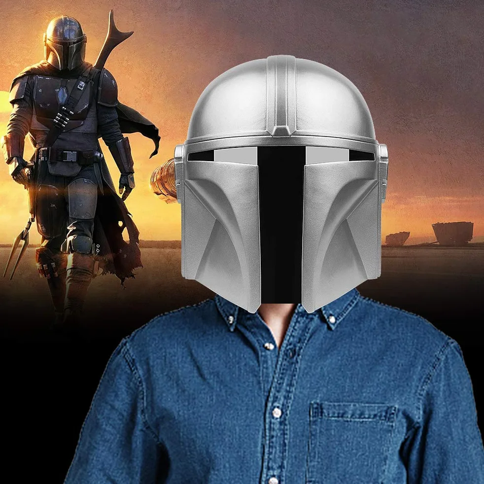 Mandalorian Helmet, maska na całą twarz z PCW, luksusowy kask dla dorosłych, kask na imprezę Halloween, odgrywanie ról, dla kobiet i mężczyzn
