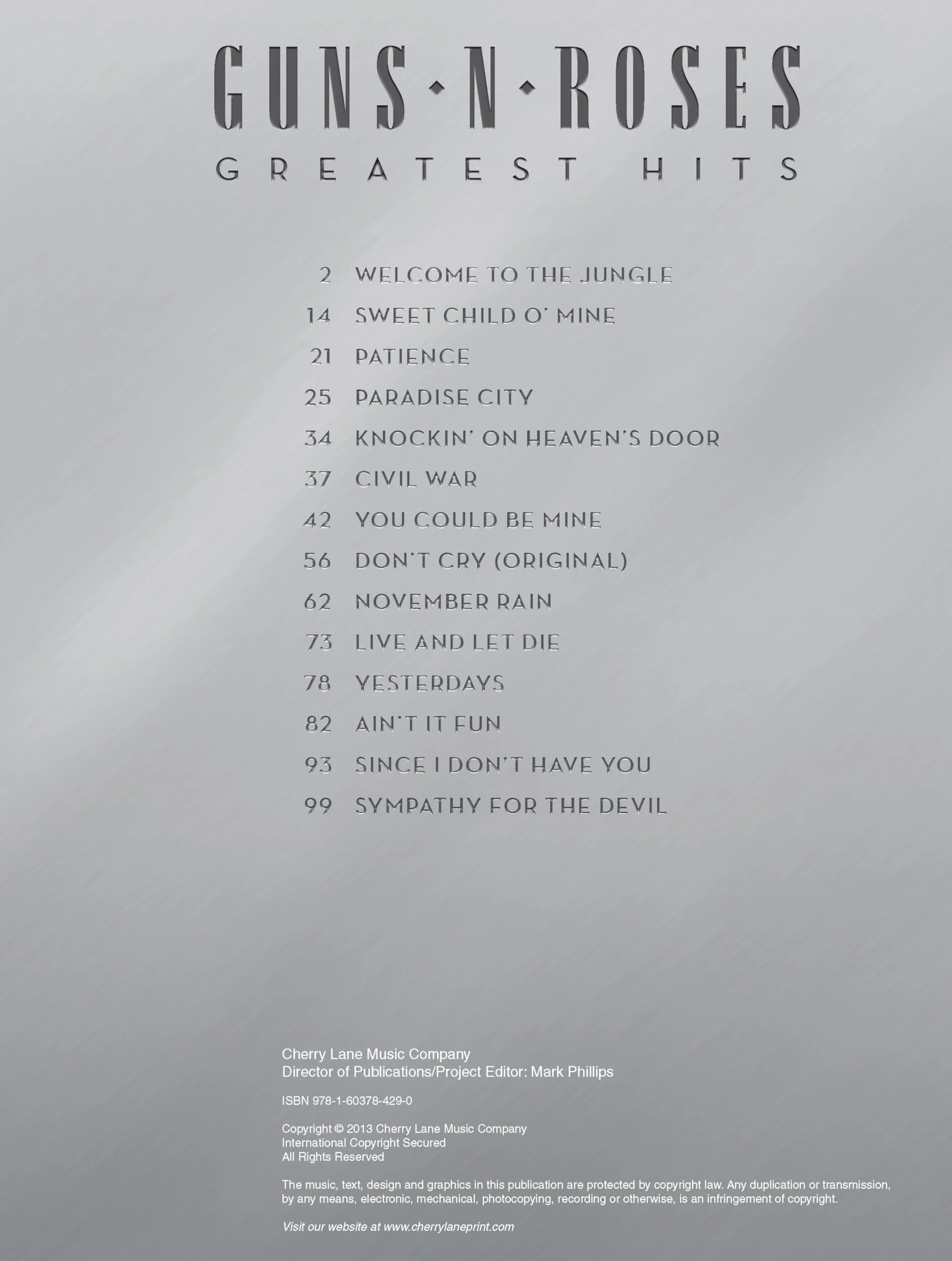 Guns n' roses - greatest hits piano, voix, guitare