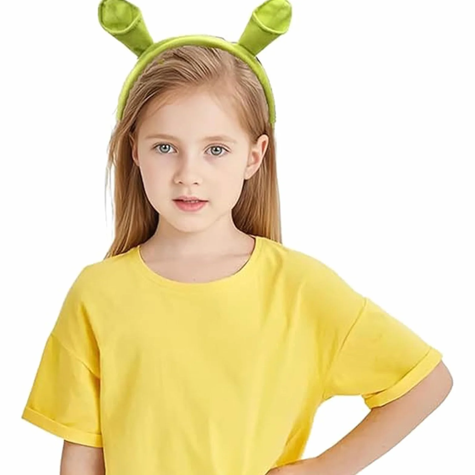 Shrek Ears, uszy dla Shreka, zielona opaska na głowę, opaska na głowę, na Halloween, Boże Narodzenie, przyjęcie, opaska na głowę, uszy zwierzęce, opaska na głowę