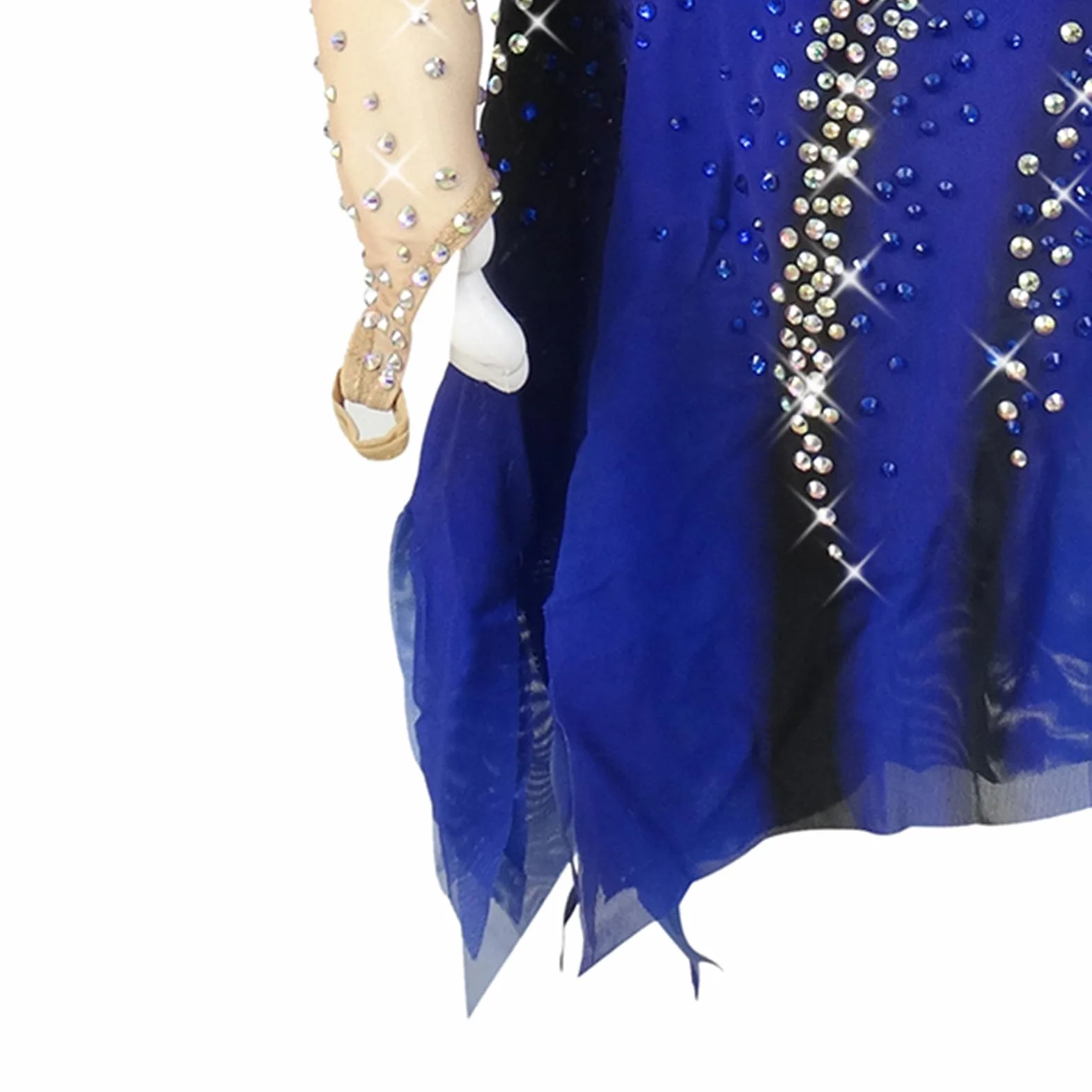 LIUHUO Łyżwiarstwo figurowe Odzież Dziewczyny Kobiety Konkurs Sukienka Performance Wear Nastolatki Trening Taniec Salsa Niebieskie Dziewczyny