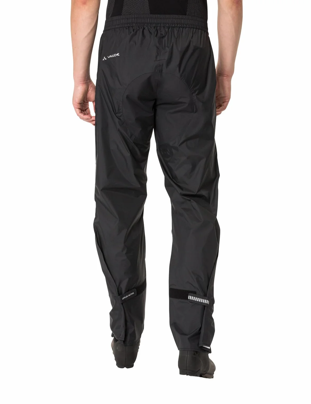 VAUDE Spodnie przeciwdeszczowe męskie Drop Pants LI, wodoodporne spodnie outdoorowe na rower, lekkie spodnie wierzchnie, oddychające spodnie rowerowe, czarne, szybko się zakładają
