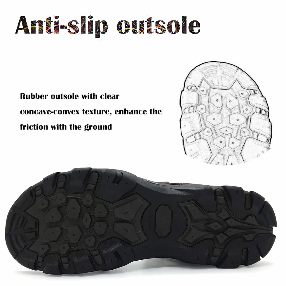 HEVA Sandały męskie, skórzane, outdoorowe, do uprawiania sportu, trekkingu, wędrówek