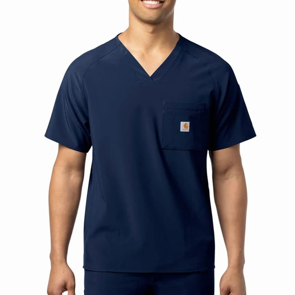 Carhartt Męska koszulka z kieszenią na piersi Micro Ripstop, granatowy, 3XL