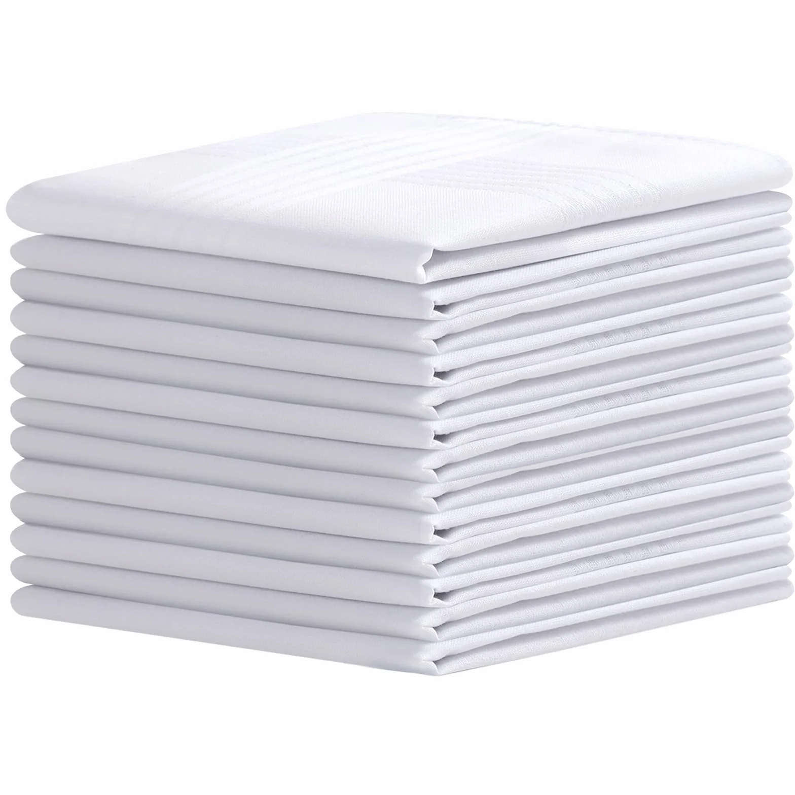 Ohuhu Chusteczki dla mężczyzn, 100% miękka bawełniana chusteczka do prania w pralce biała poszetka na garnitur - 40 cm x 40 cm męska chustka