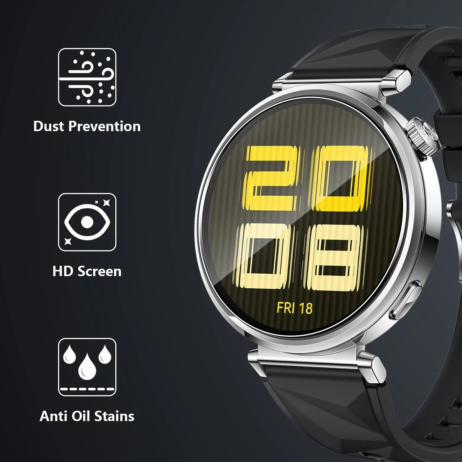 Folia ochronna do Huawei Watch GT5 41 mm do szkła pancernego, 3 sztuki folii ze szkła hartowanego, folia ochronna na wyświetlacz odporna na zarysowania do Huawei GT 5 41 mm, ultra cienka