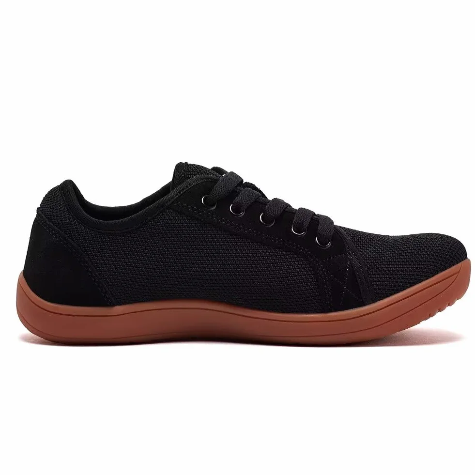 HOBIBEAR Unisex szerokie buty do chodzenia boso dla mężczyzn i kobiet, do biegania w terenie, minimalistyczne, lekkie i oddychające, czarny, brązowy, 43 EU