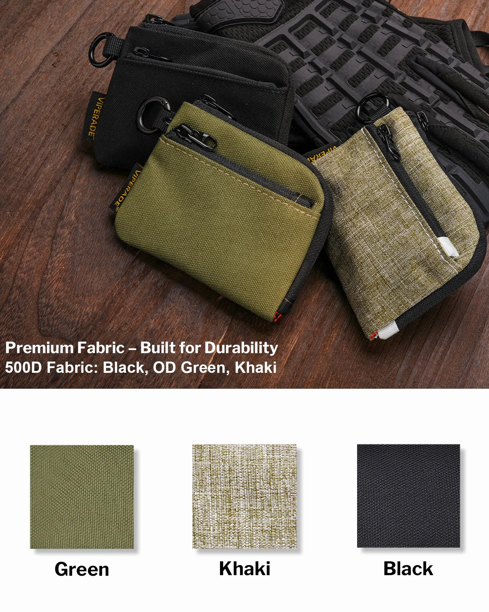 VIPERADE VE37 etui na klucze, małe etui na klucze, męski, mini portfel męski z kółkiem na klucze, portmonetka z zamkiem błyskawicznym, minimalistyczna torebka EDC do noszenia na co dzień i na zewnątrz