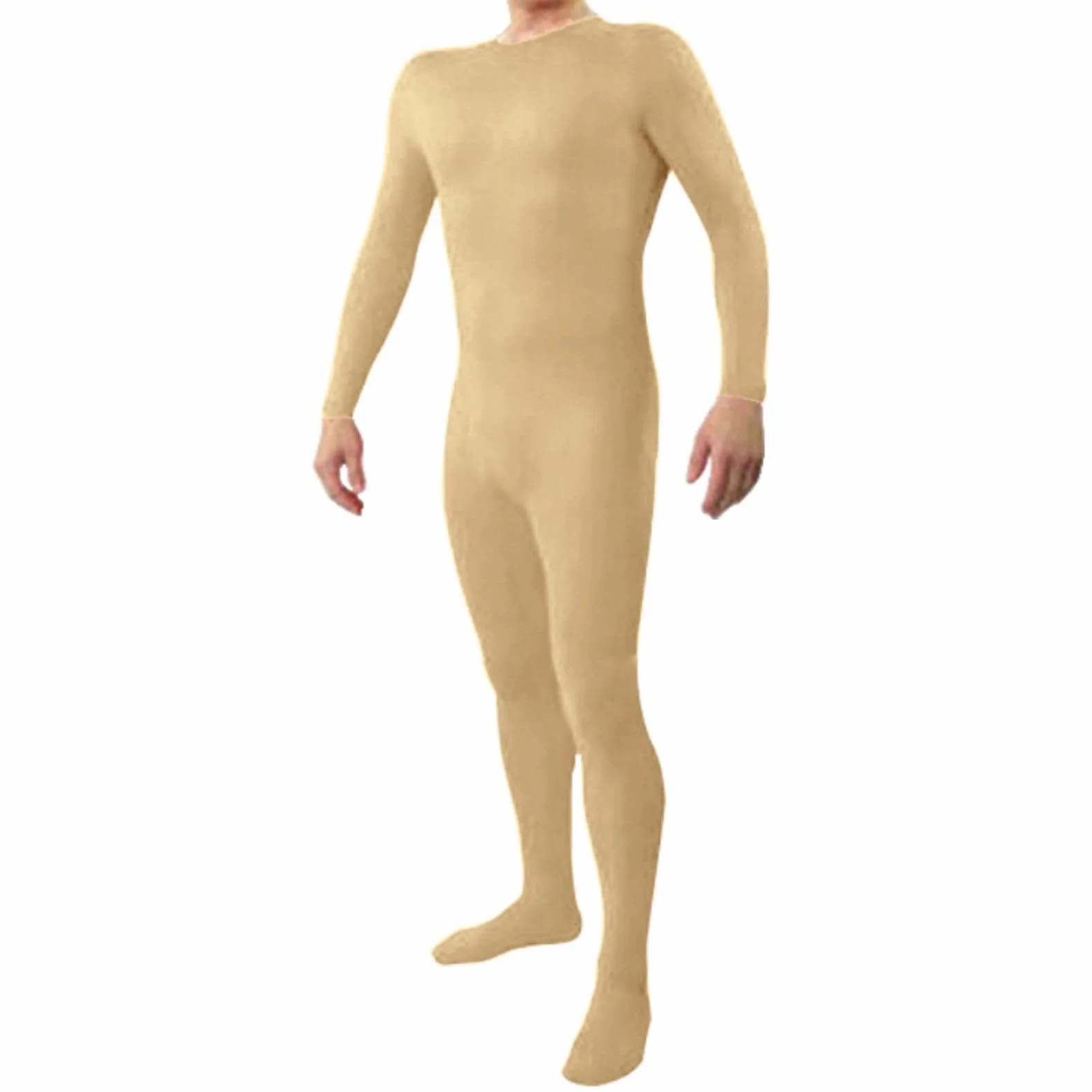 Męski jednoczęściowy kostium okrągły dekolt z długim rękawem pełne stopy unitard spandex obcisłe elastyczne body solidne podstawowe stroje taneczne