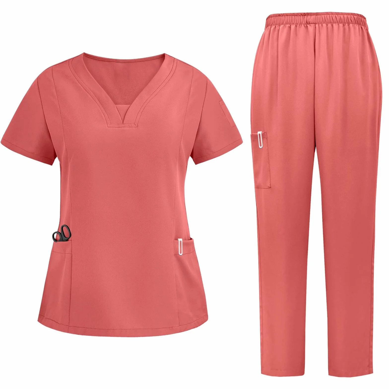 Scrubs Uniforms damski zestaw z krótkim rękawem medyczne mundury i peelingi dekolt w serek tuniki robocze dla kobiet Wielka Brytania z kieszeniami odzież robocza i mundury komfort lekki strój