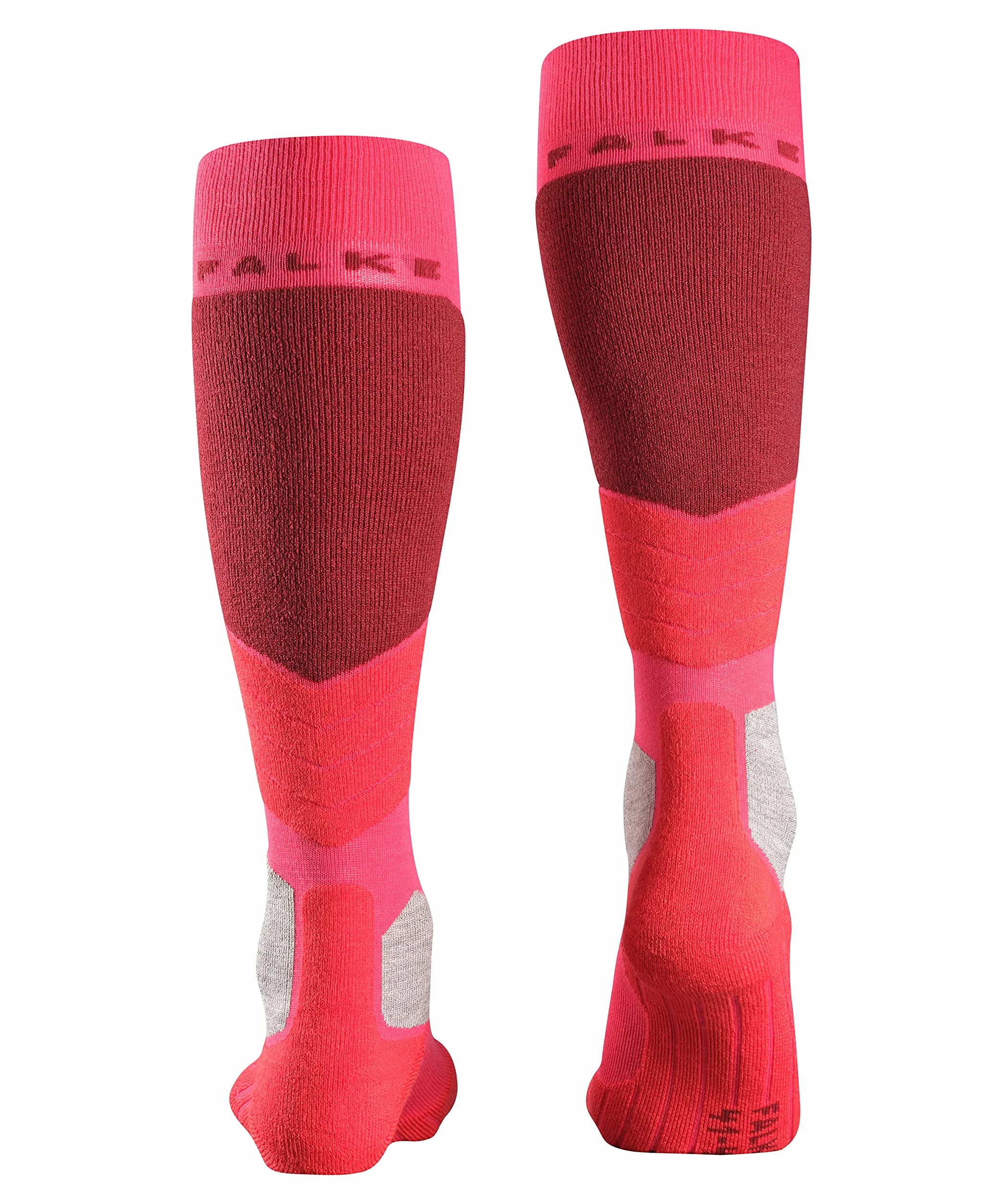 FALKE Kobiety Skarpety narciarskie SK2 Intermediate W Kh Wełna ciepłe grube 1 Para, Czerwony Rose 8680, 39-40
