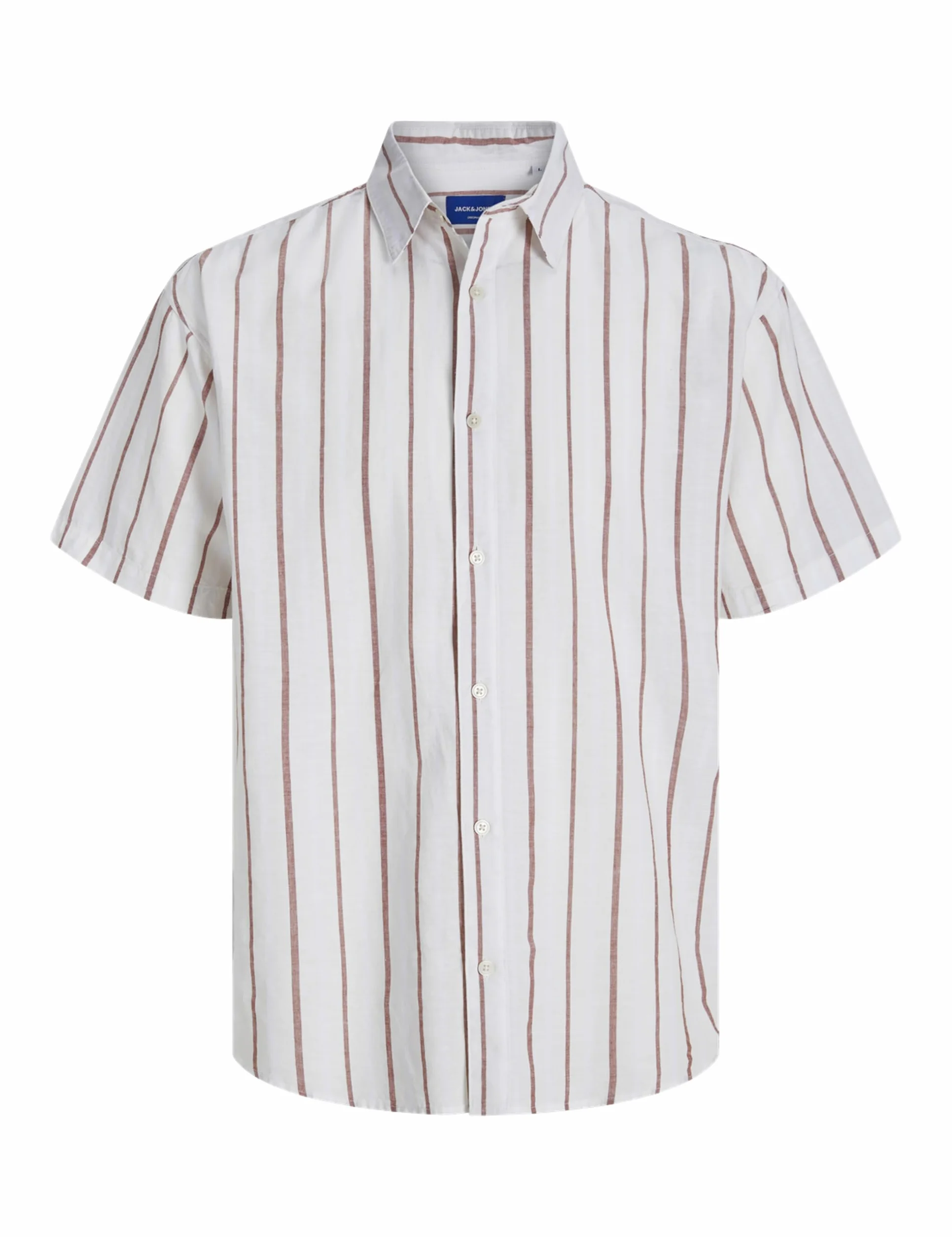 JACK & JONES Jorjoshua Canggu Stripe Shirt Ss męska, Antique White, L