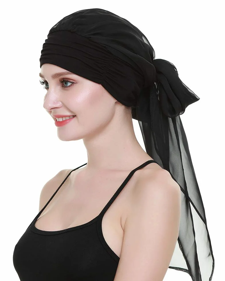 FocusCare chemo turban nakrycie głowy dla kobiet po chemioterapii chorych na raka, czarny (pure black), jeden rozmiar