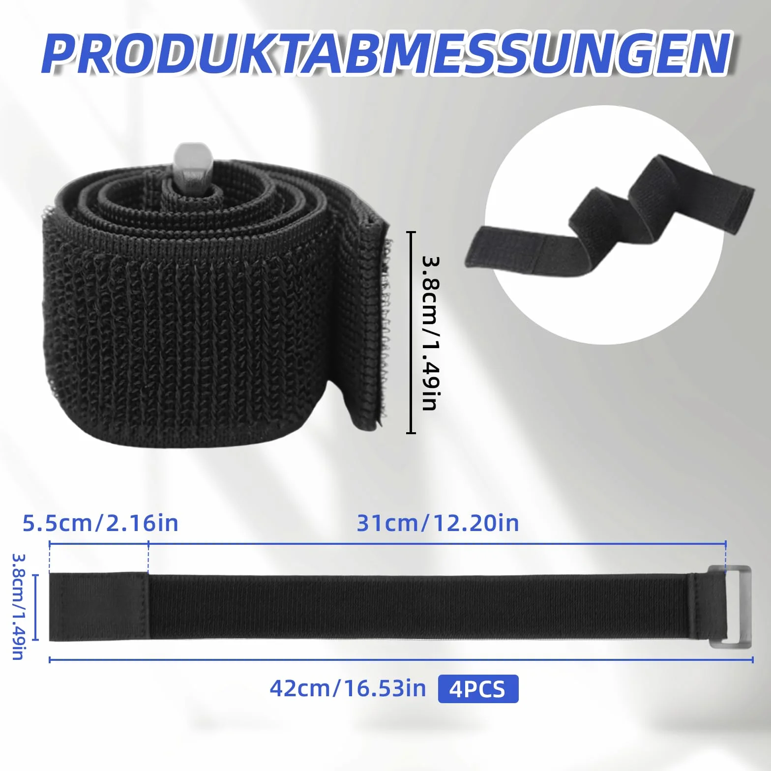 LPZMPZ 4 sztuki klamerek do spodni rowerowych, ochrona spodni, ochrona nogawek, klamra na rzep, elastyczna opaska na nogi, do spodni rowerowych, joggingu, wędkowania, polowania, wędrówek