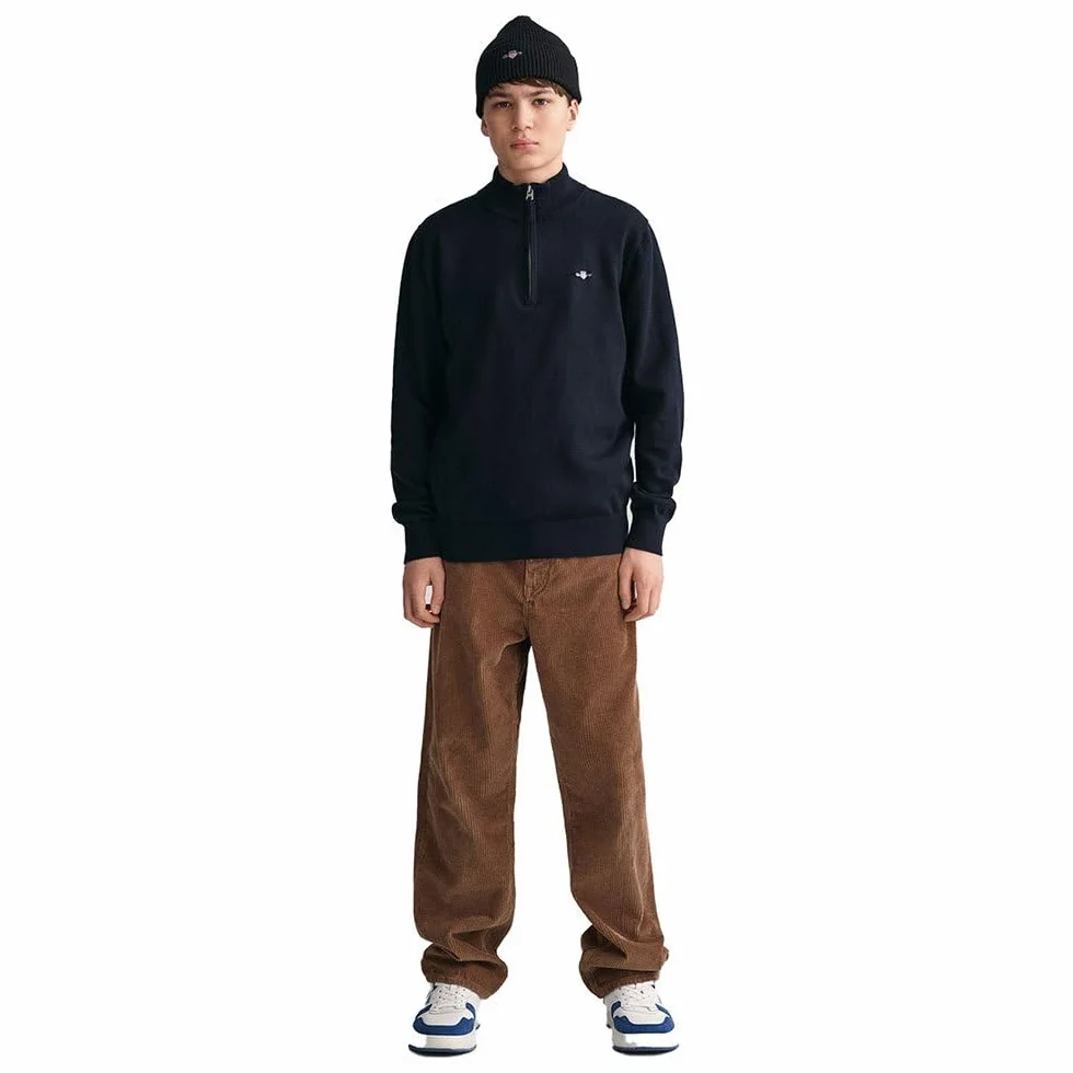 GANT Dziecięcy sweter Shield Cotton Half Zip, niebieski (Evening Blue), 158-164
