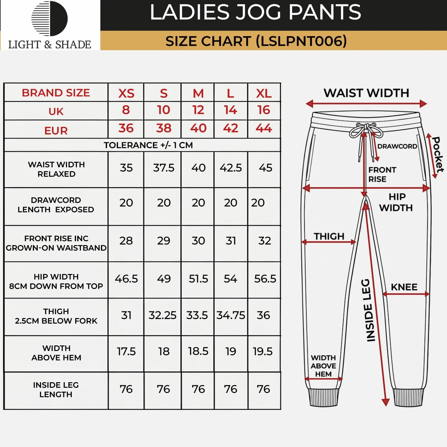 Light & Shade Damskie spodnie dresowe loungewear, miękkie w dotyku joggery do domu i na co dzień
