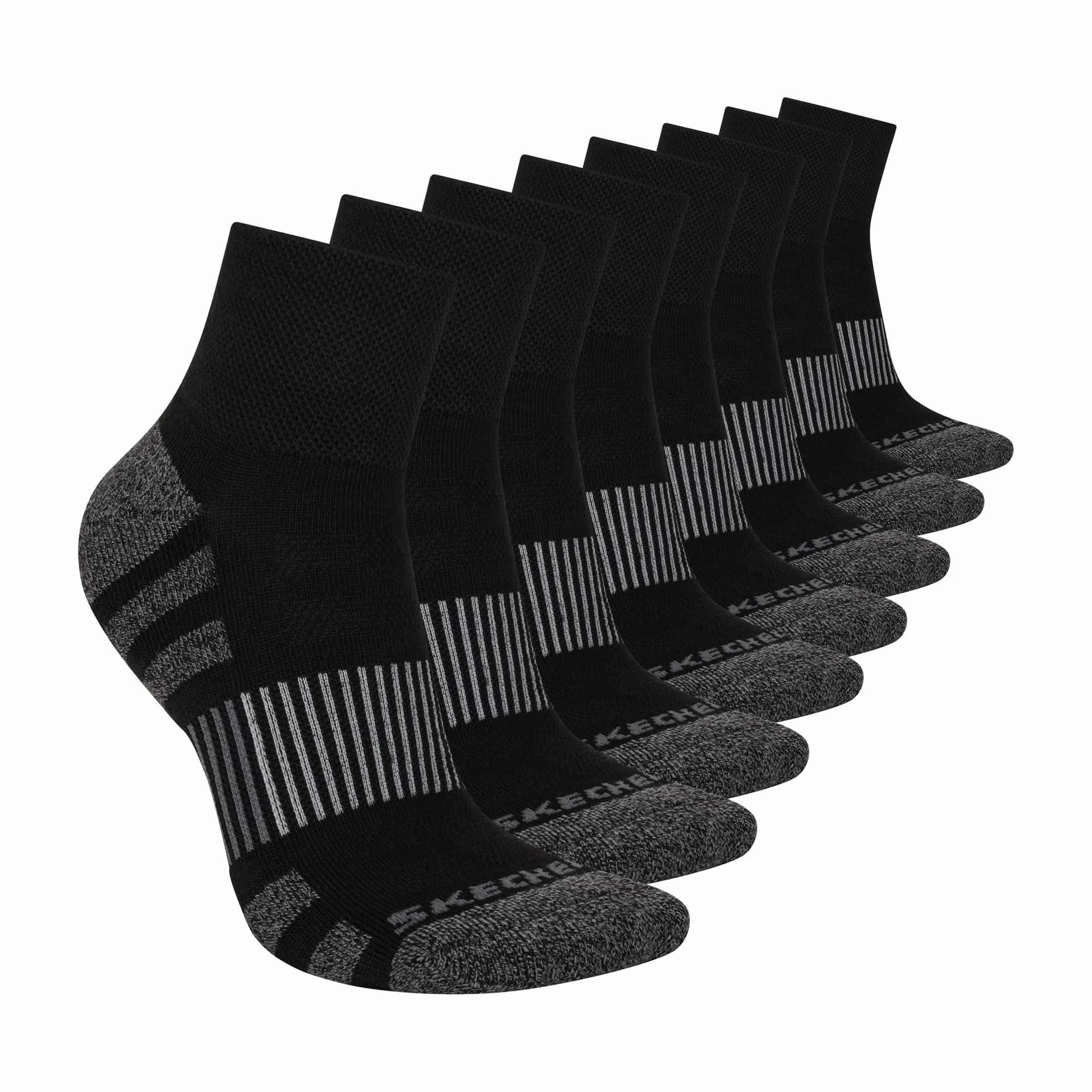 Skechers Skarpety Kobiety 8-pack Work Collection High Quarter Crew Socks, Extra Cushion & Mesh Ventilation