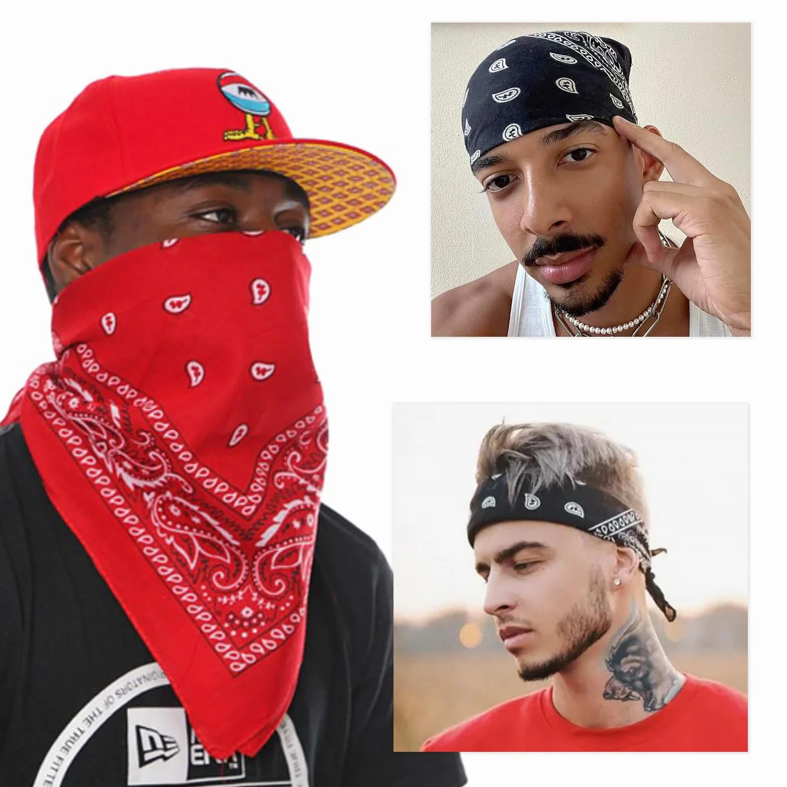 sularpek Bandana, bandana, chusta na głowę dla kobiet i mężczyzn, bandana z oryginalnym wzorem Paisley, nakrycie głowy