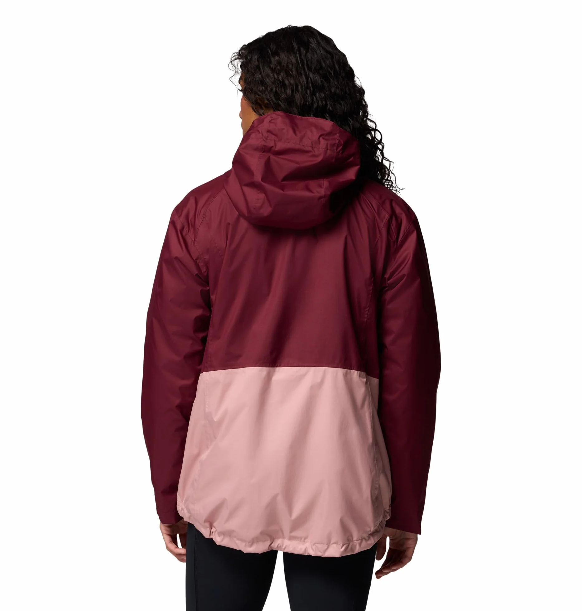 Columbia Damska kurtka Inner Limits 3, wodoodporna kurtka przeciwdeszczowa, bogate wino, gumka do ścierania, różowa, XL