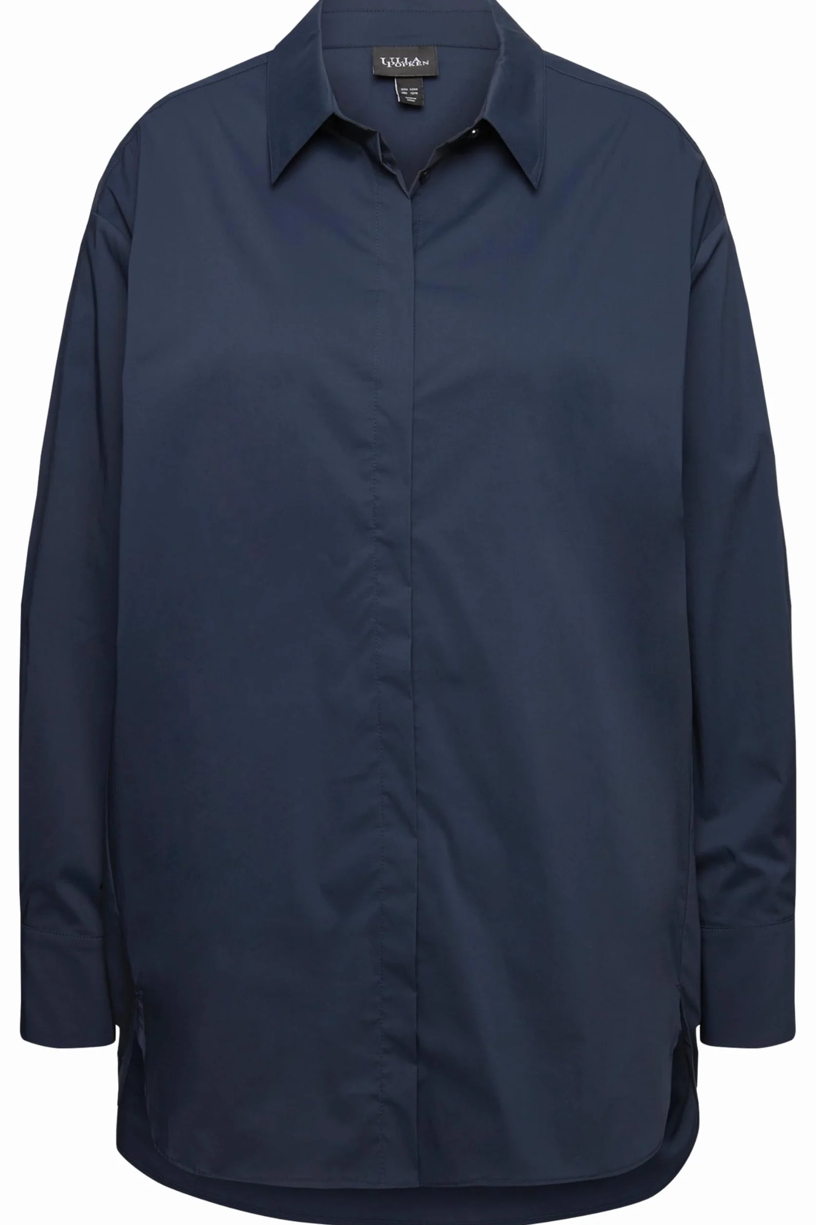 Ulla Popken Bluzka Kobiety Hemdbluse, Perlmuttknöpfe, Oversized, Hemdkragen, Langarm